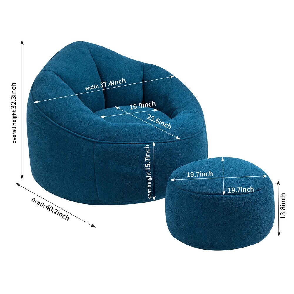 Bean Bag Sofa Chair With Footrest