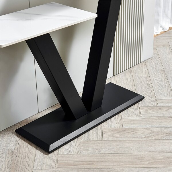 Console Table，Exquisite Shape Design w/ Adjustable Foot Pads