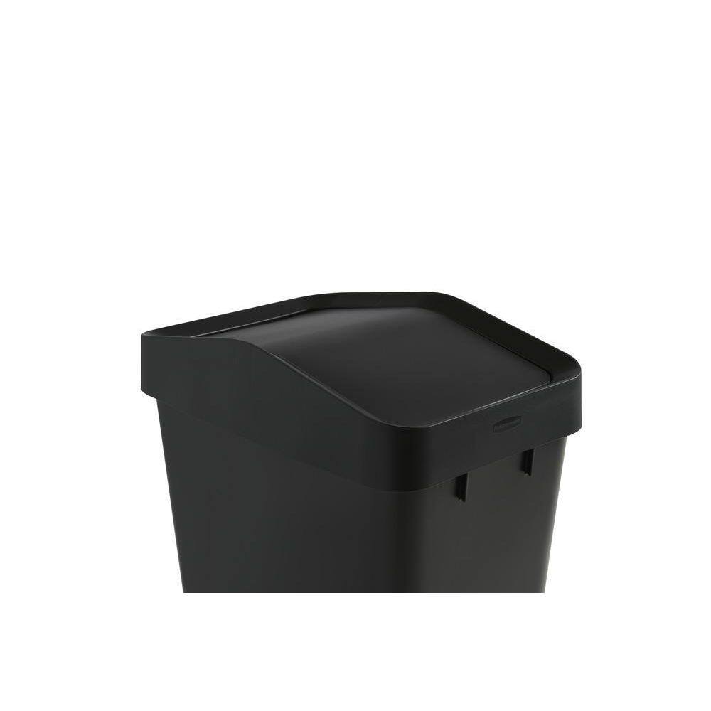 Rubbermaid 12.2G Swing Top Trash Can Black 2170117