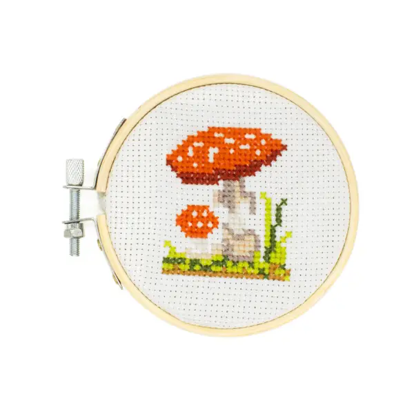 Kikkerlan Mushroom Mini Cross Stitch Embroidery Kit