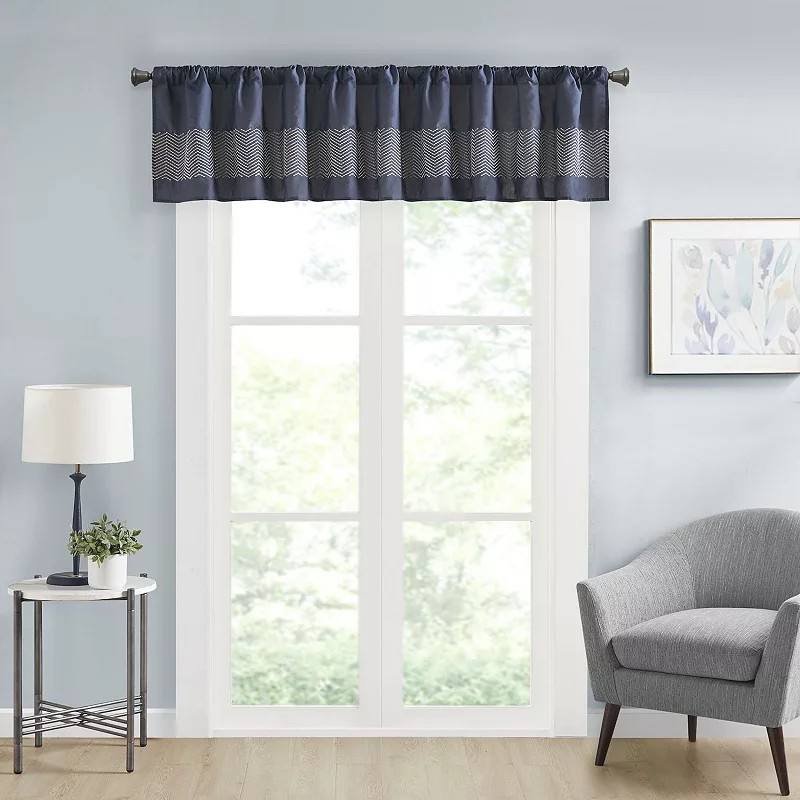 Madison Park Candice Embroidered Window Valance