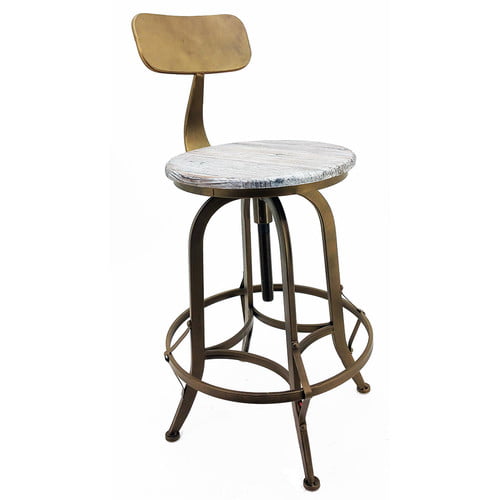 Arthur Retro Steel Rotating Adjustable Height Barstool - Copper