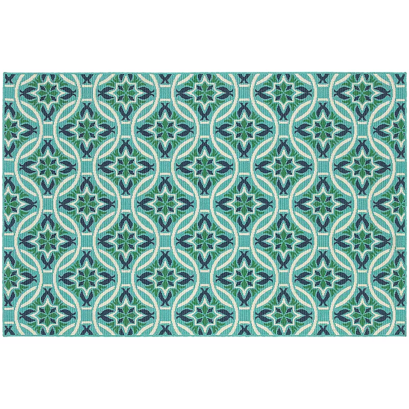 StyleHaven Maritime Botanical Chains Indoor Outdoor Rug