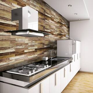 Dundee Deco 3D Falkirk Retro 101000 in. x 39 in. x 19 in. Brown Faux Dutch Oak PVC Wall Panel TP10011591