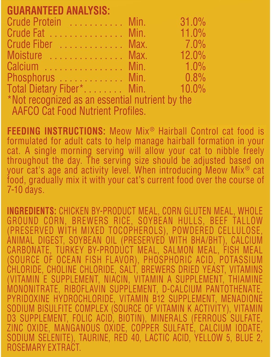 Meow Mix Hairball Control Dry Cat Food