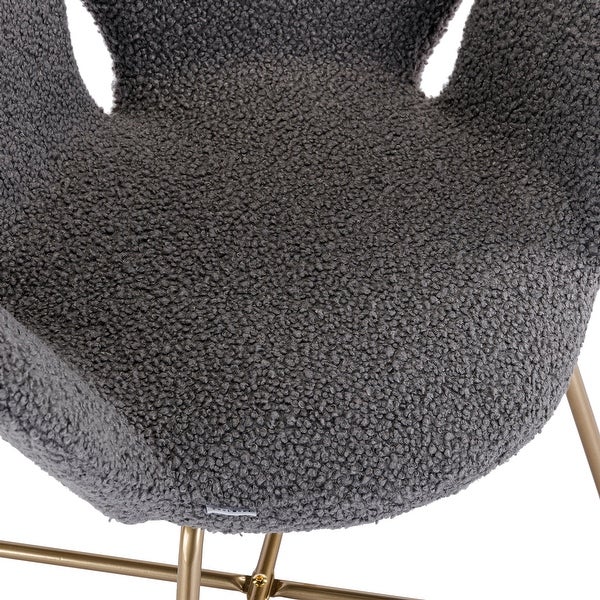 2PC Modern Accent Chairs， Comfy Cute Upholstered Vanity Desk Chair， Teddy Polyester Armchairs