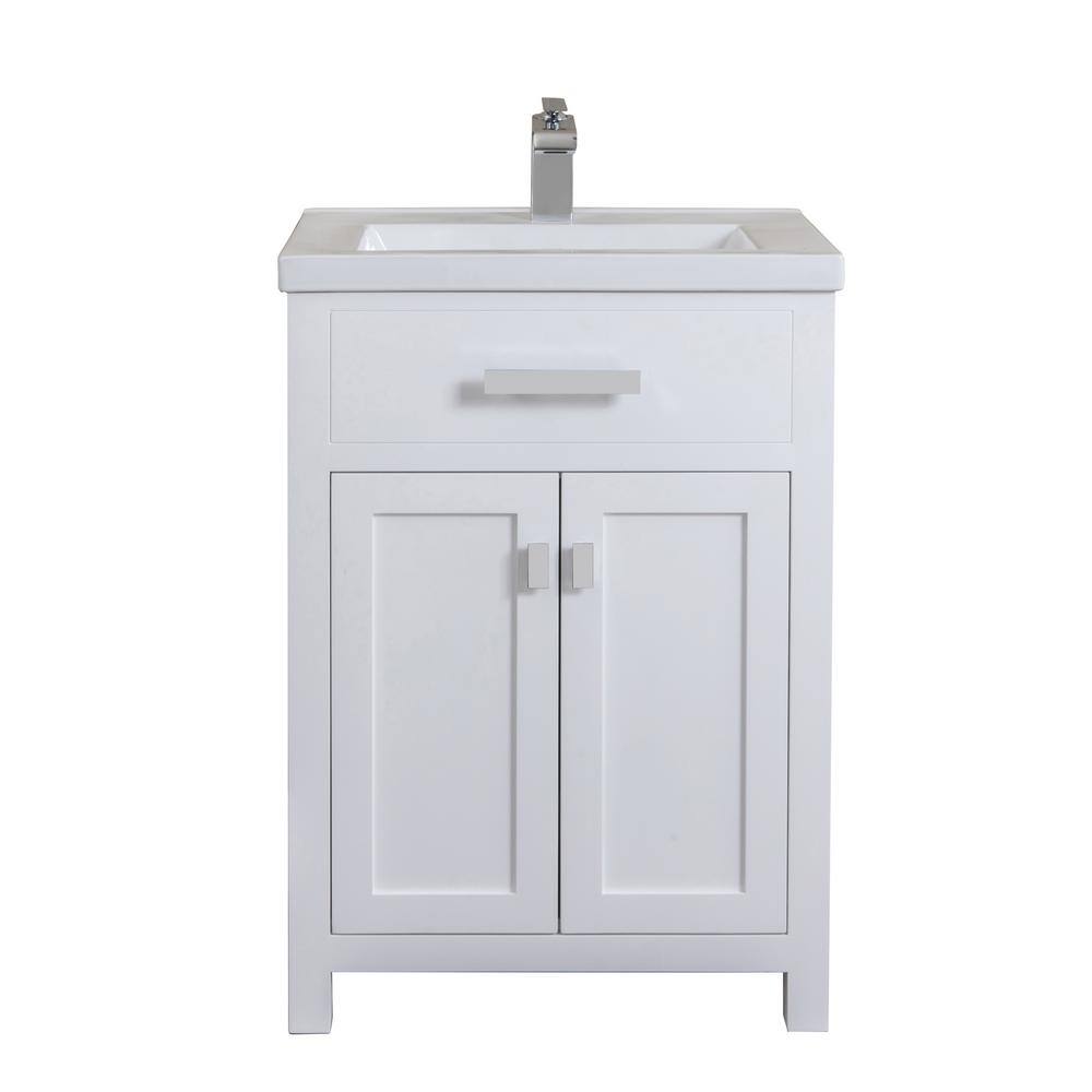 Water Creation Myra Collection 24 in. Bathroom Vanity in Pure White with Ceramics Vanity Top in White - Vanity Only MYRA24W