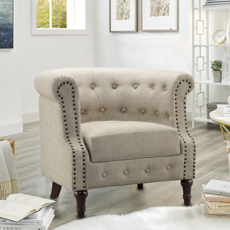 Rosevera Three Piece Living Room Tufted Sofa Set  Chesterfield