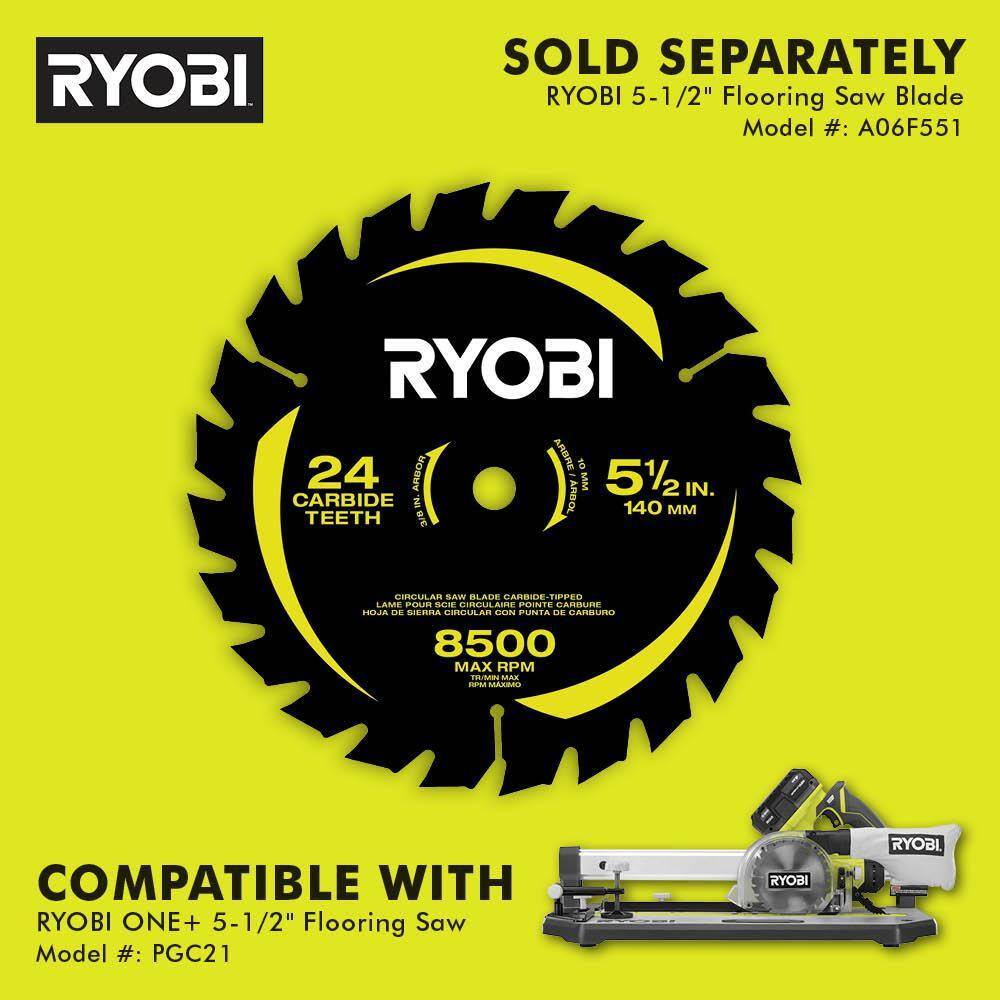 RYOBI ONE+ 18V Cordless 5-12 in. Flooring Saw Kit with Blade 4.0 Ah Battery and Charger PGC21K