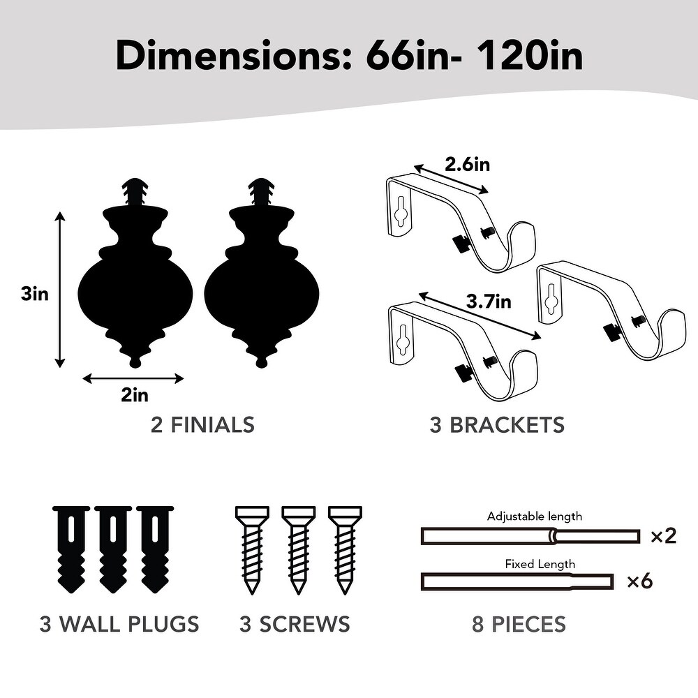 Deconovo Adjustable Single Curtain Rod for Windows   Doors