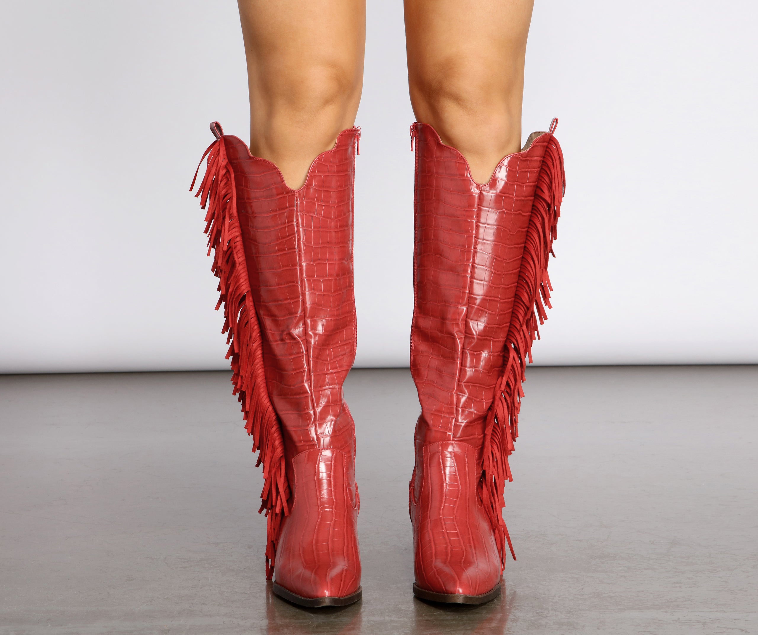 Scoot N' Boogey Fringe Red Cowboy Boots