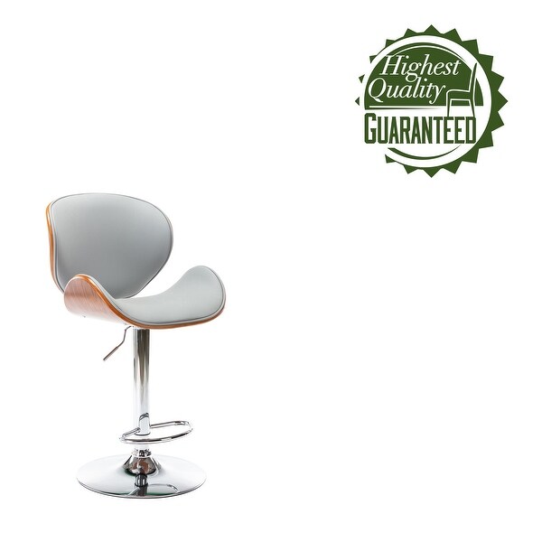 Porthos Home Reina Swivel Bar Stool， Height Adjustable， PU Upholstery