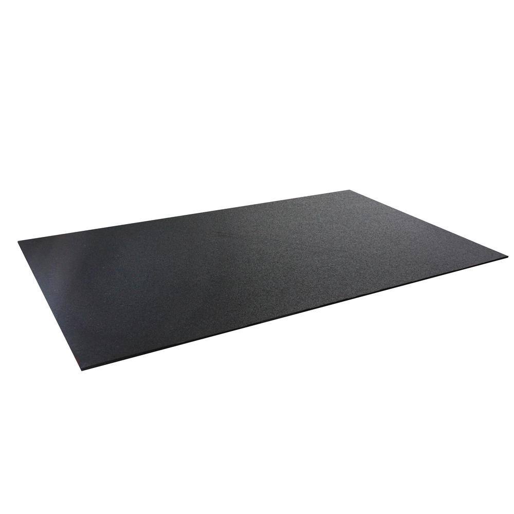 RUBBER KING 4 ft. x 6 ft. x 0.275 in. Black Rubber Fitness Utility Mat (24 sq. ft.) RE59VN4X607010FMRBI