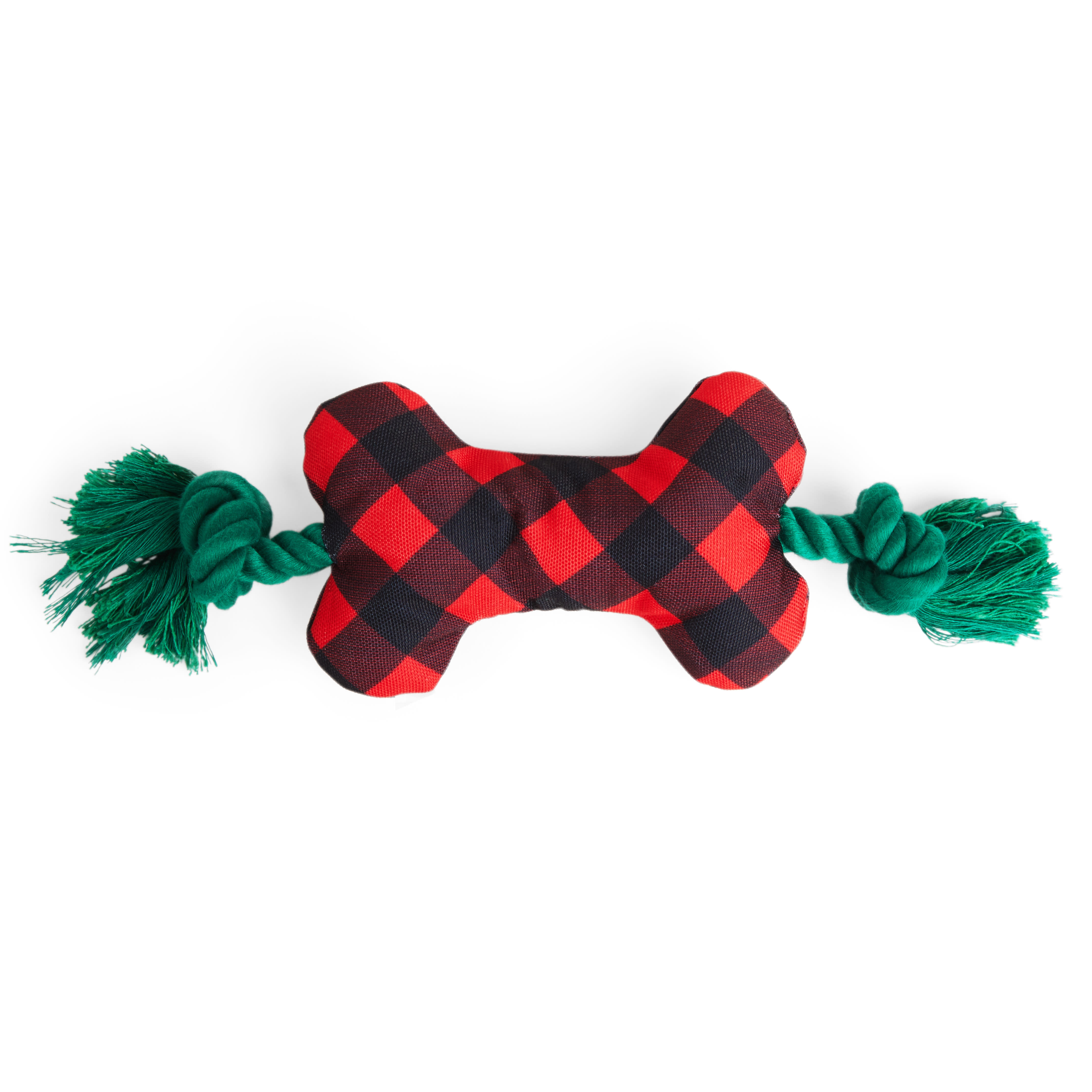 More and Merrier Plush Rope Bone Dog Toy， Small