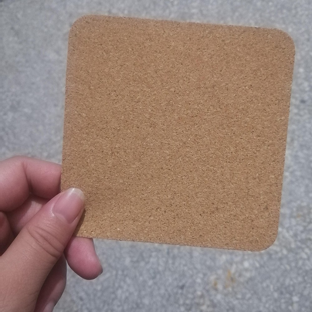 10Pcs Cork Coasters Square Cork Mat Self-adhesive DIY Backing Sheet for Home Bar