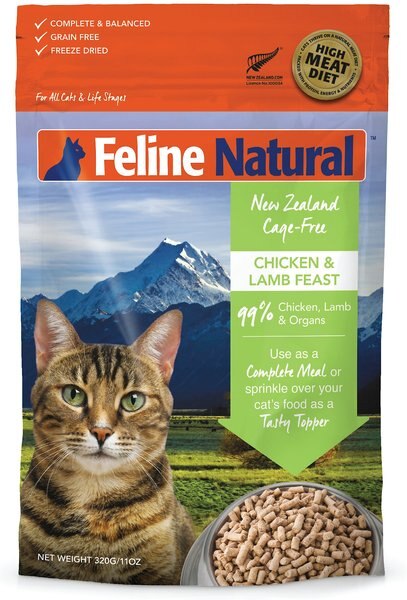 Feline Natural Chicken and Lamb Feast Grain-Free Freeze-Dried Cat Food