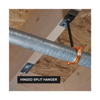 The Plumber's Choice 2-12 in. Hinged Split Ring Pipe Hanger in Copper Epoxy Coated Iron 212HSHCP