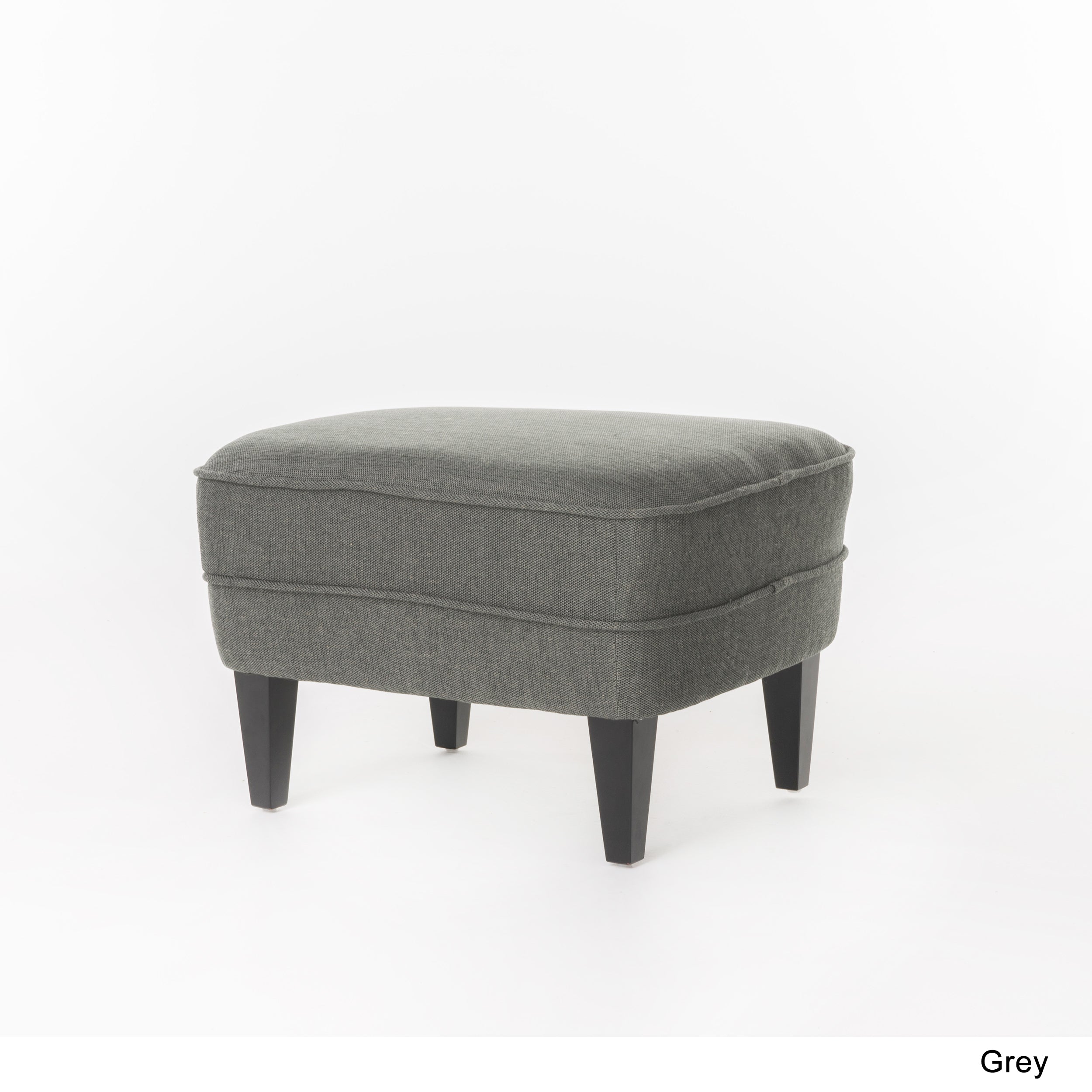 Victoria Ribbed Design Wood & Fabric Ottoman