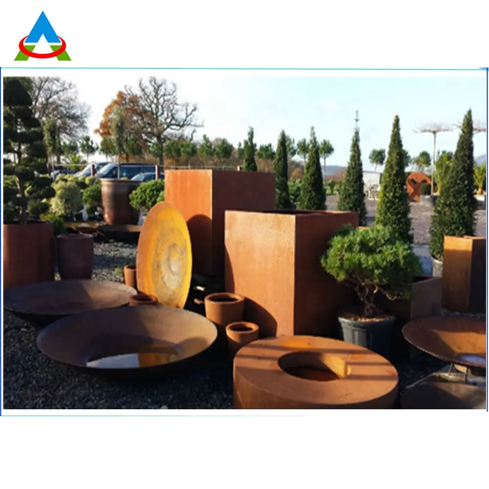 Corten Steel Rust Metal Flower Pots Planters For Garden Decor