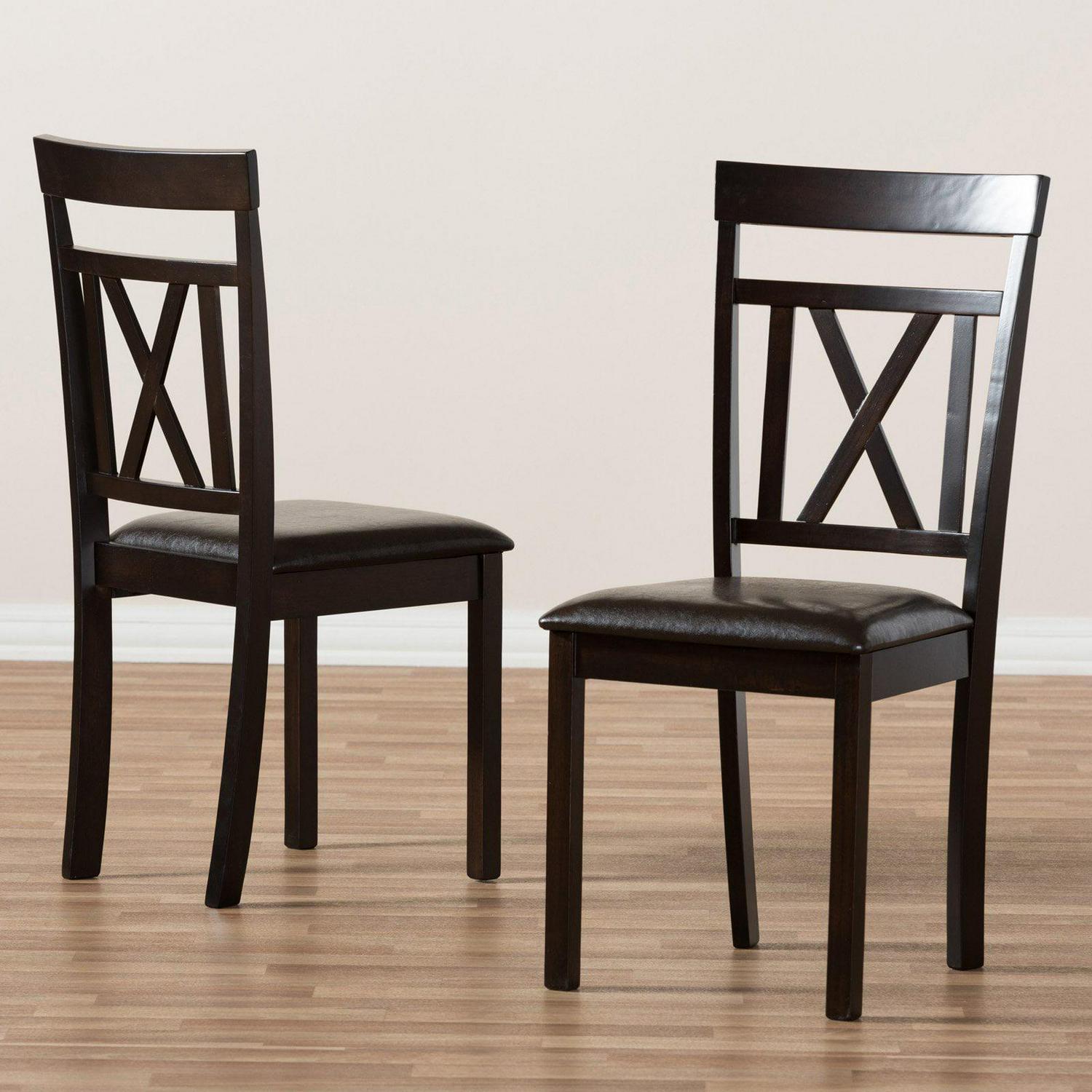 Baxton Studio Rosie Cross Back Dining Side Chair  Set of 2