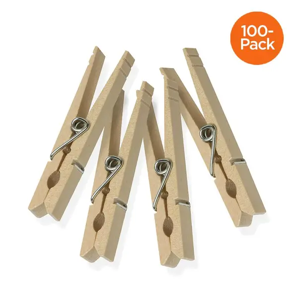 Honey Can Do 100-Count Wooden Clothespins