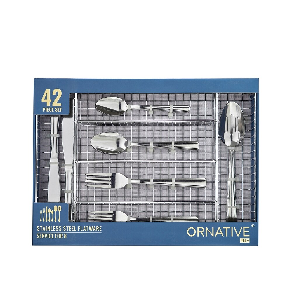 Ornative ALICJA Stainless Steel 42 Pieces Flatware Set with Buffet   10.71\