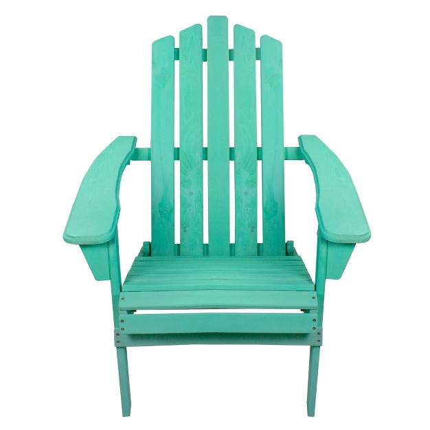 Green Classic Folding Wooden Adirondack Chair