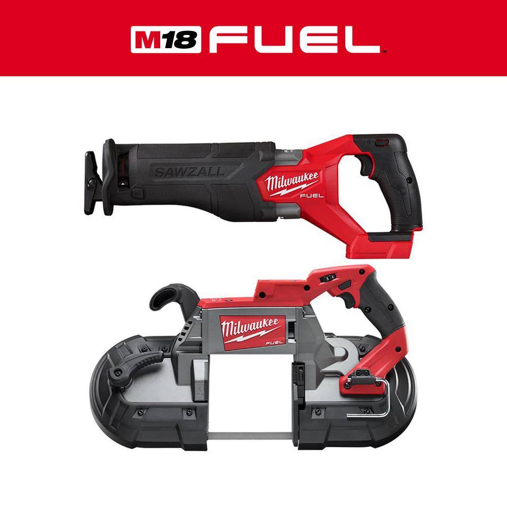 MW M18 FUEL GEN-2 18V Lithium-Ion Brushless Cordless SAWZALL Reciprocating Saw with Deep Cut Band Saw (Tool-Only) 2821-20-2729-20