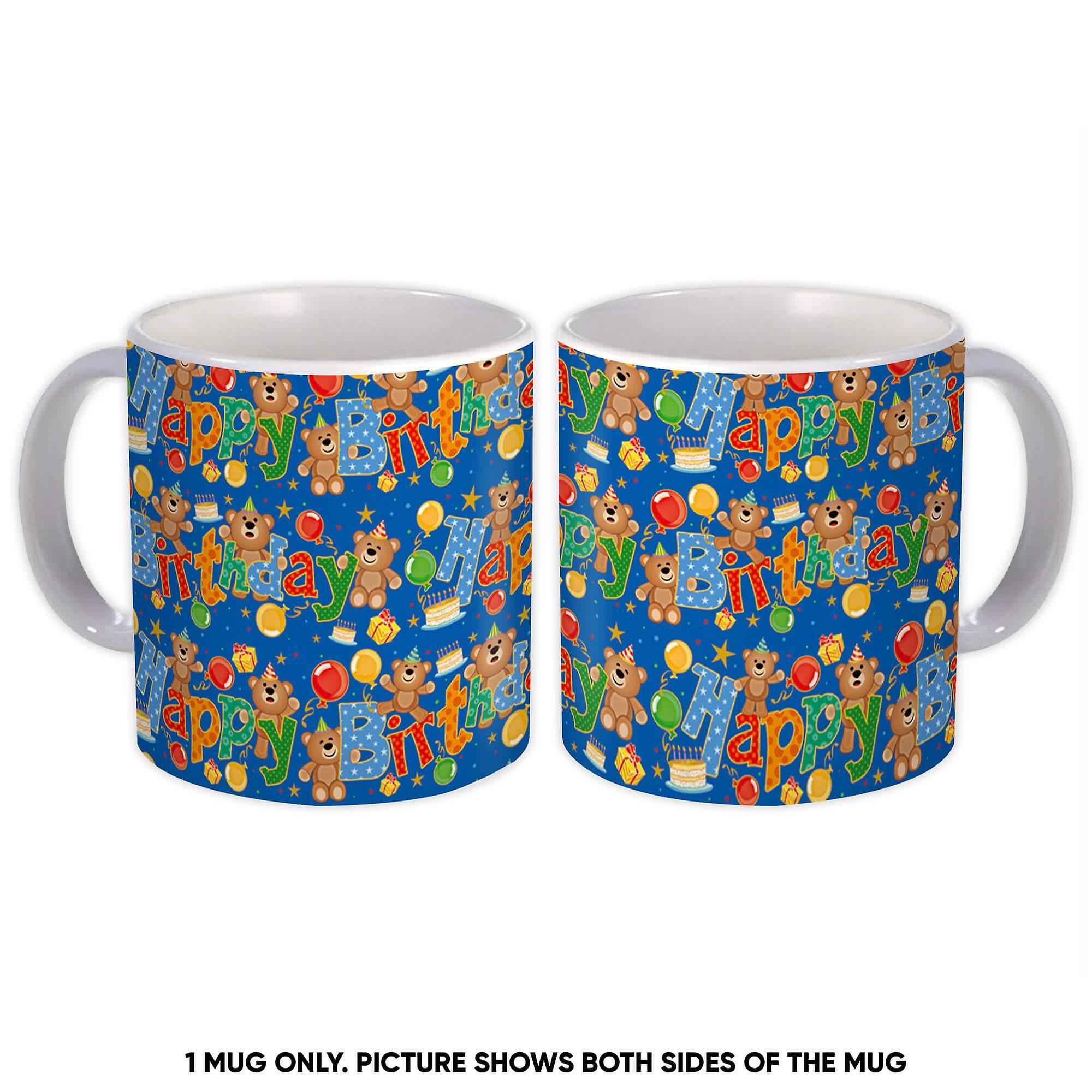 Gift Mug: Happy Birthday Bears Pattern For