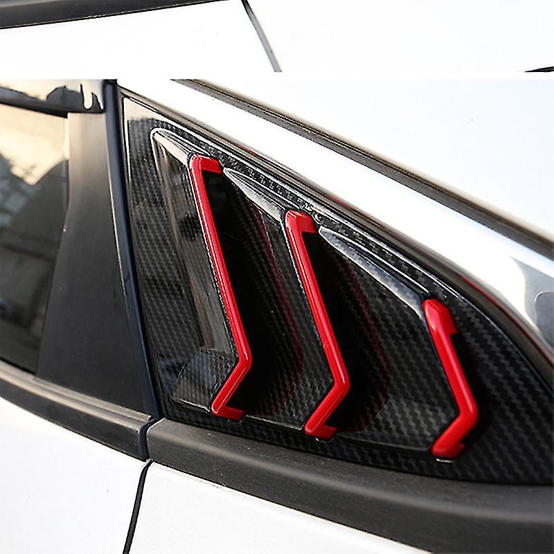 Rear Window Triangular Carbon Fiber With Red Line For 10th 2017 2018 2019 Window Blinds Triangular