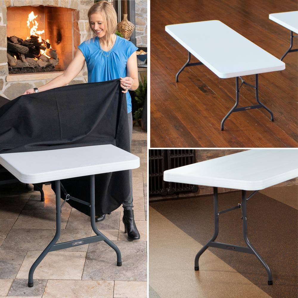 Lifetime 8 ft. White Granite Plastic Folding Table (Commercial) 22980