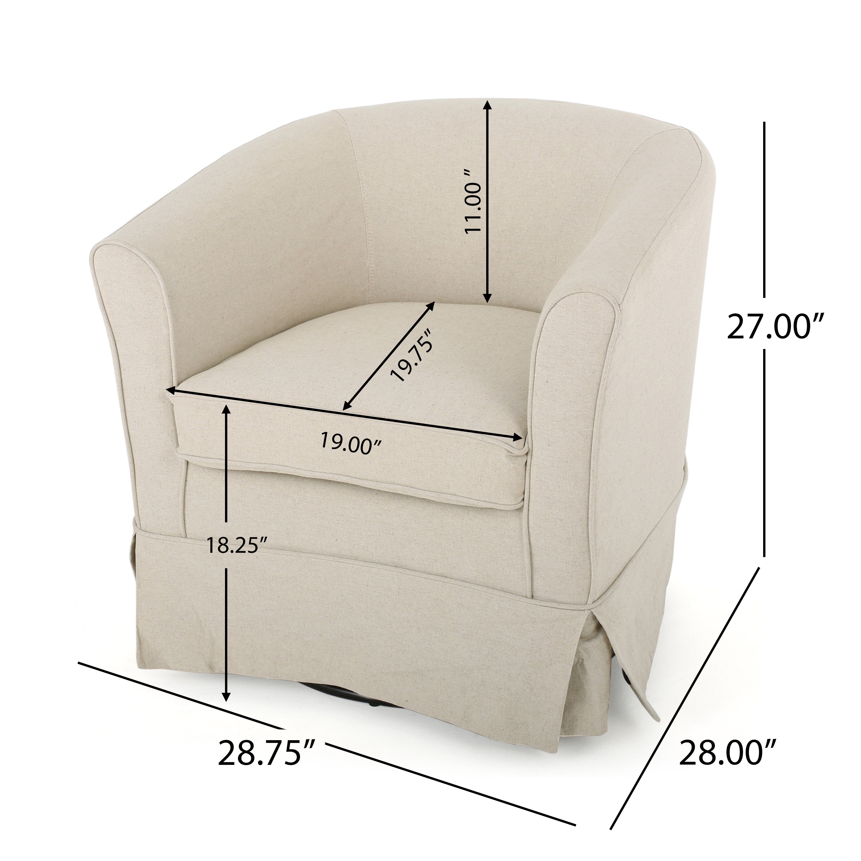 Malie Tub Design Swivel Club Chair