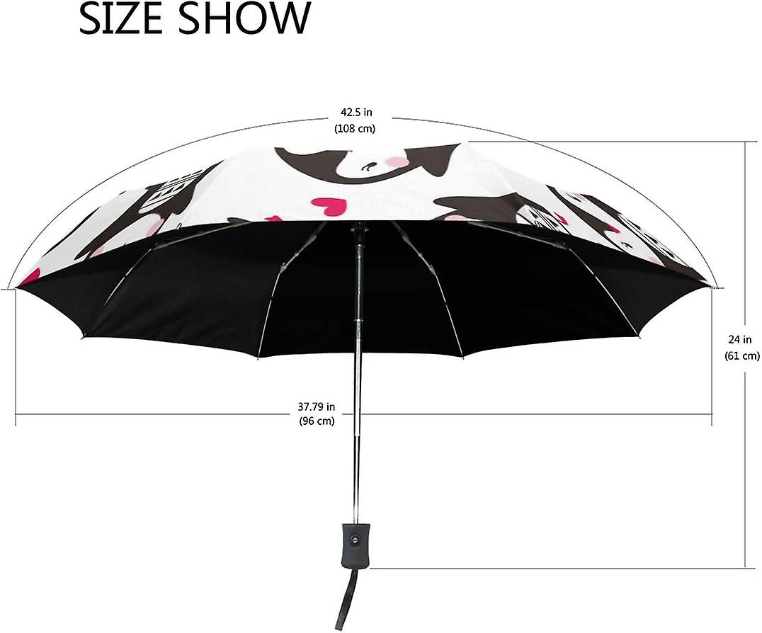 Travel Umbrella Automatic Windproof Foldable Umbrella Penguin Bird Pattern