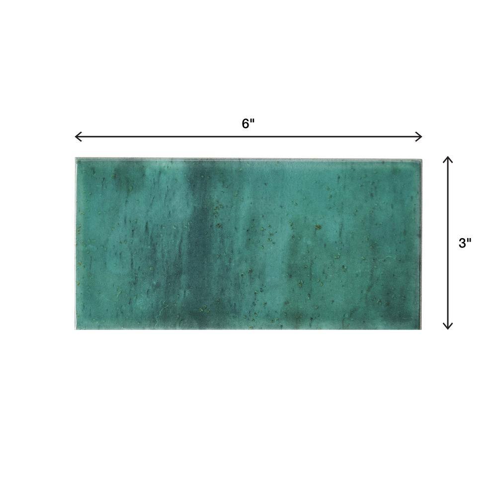 Daltile LuxeCraft Arteko 3 in. x 6 in. Glazed Ceramic Handmade Green Subway Tile (12.5 sq. ft.case) AK0336MODHD1P2