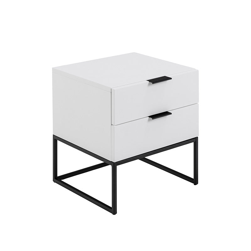 SVANA Bedside Table 40cm - White & Black