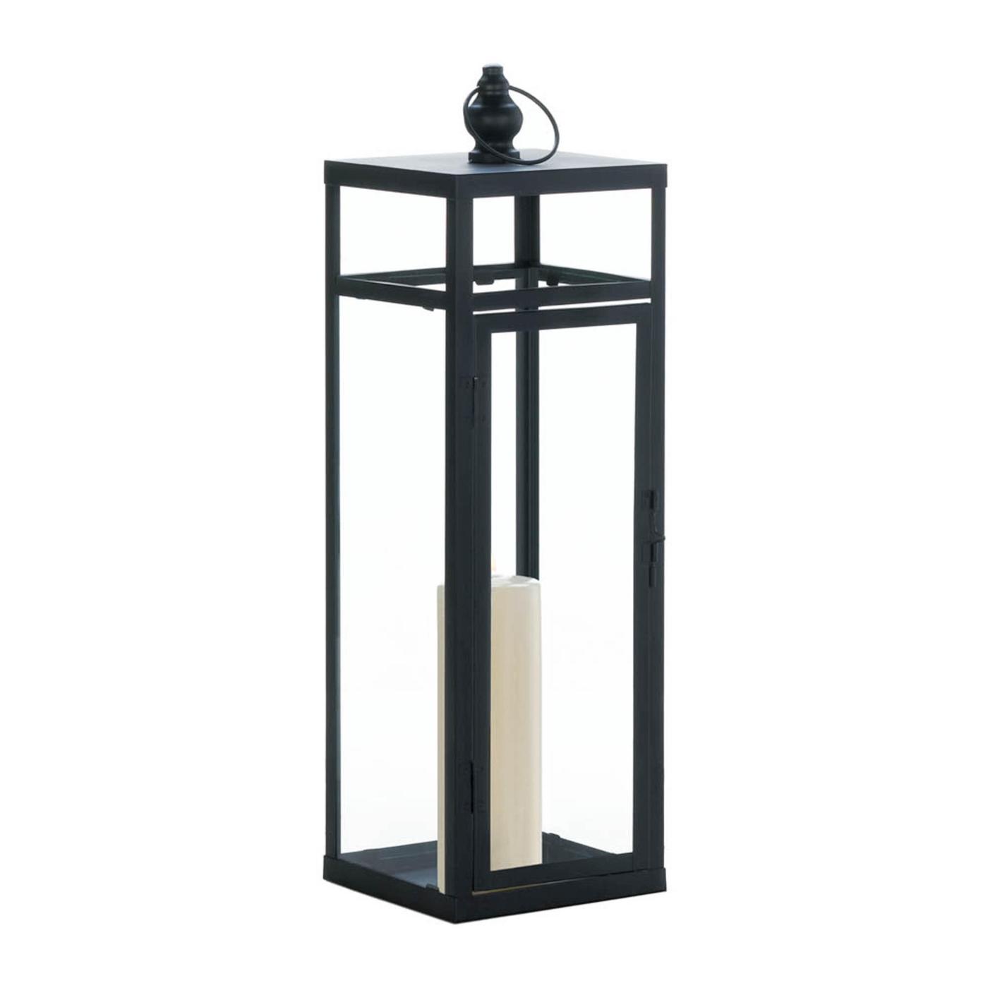 LARGE BLACK DRAMATIC GEOMETRY LANTERN