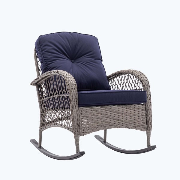 3pcs Outdoor Furniture Modern Wicker rocking chair set - Overstock - 37582713