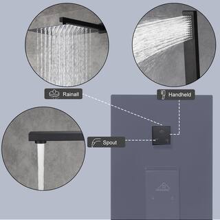 CASAINC 1-Spray Patterns with 2.5 GPM 10 in. Tub Wall Mount Dual Shower Heads in Spot Resist Matte Black M6603-A-10-MB