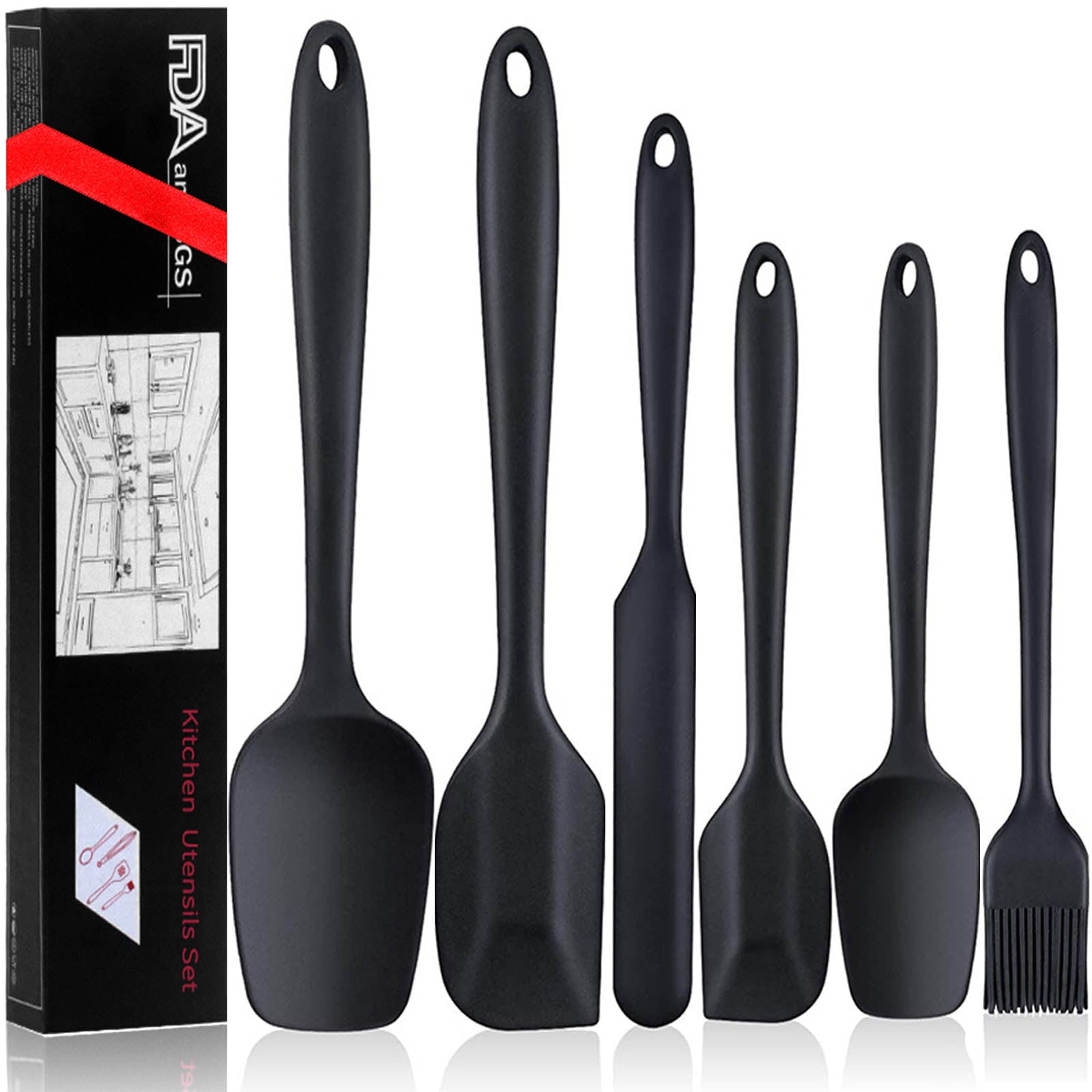 Spatula, Silicone Spatula Set, Rubber Spatula, Food Grade spatulas for nonstick cookware, Kitchen Utensils for Baking, Cooking, and Mixing High Heat Resistant Non Stick Dishwasher Safe BPA