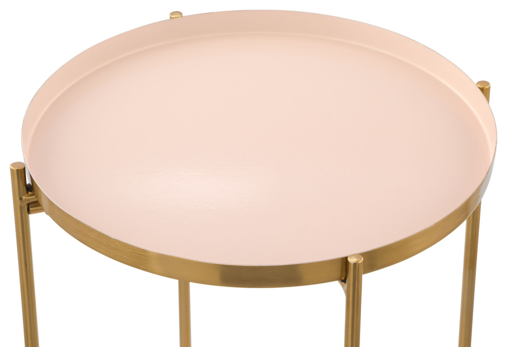 Jenna Side Table White  ampGold   Contemporary   Side Tables And End Tables   by reecefurniture  Houzz