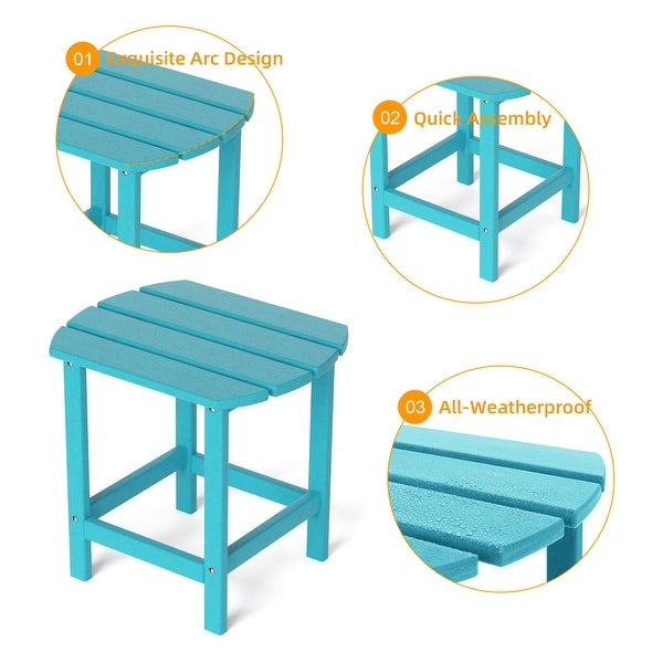 18.11 in. H Outdoor HDPE Plastic Side Table with Weather Resistant