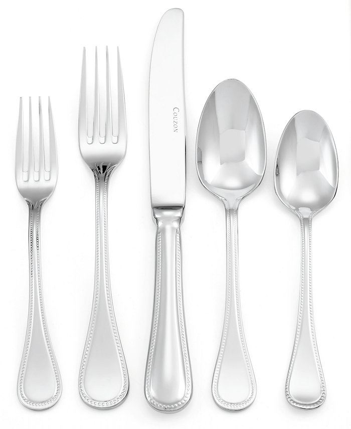 Couzon Flatware 18 10 Le Perle 5-Piece Place Setting