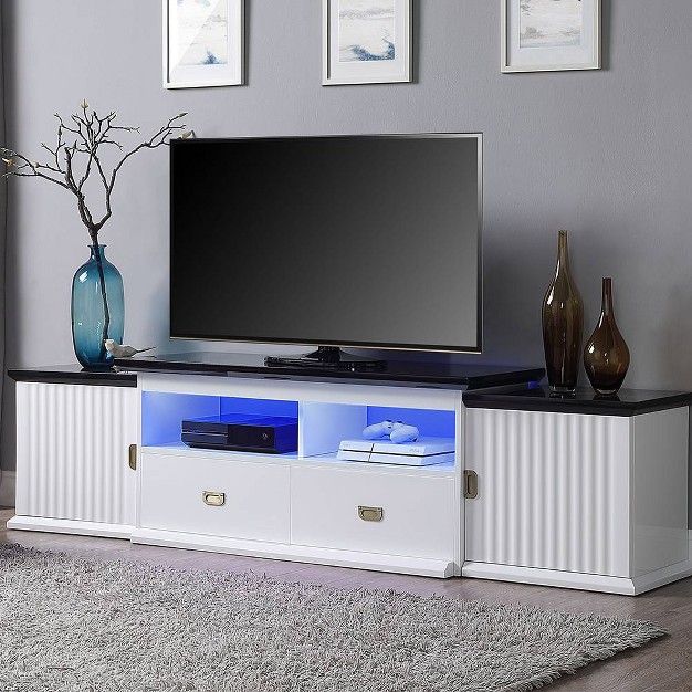 Tv Stands And Consoles White amp Black High Gloss Acme Furniture