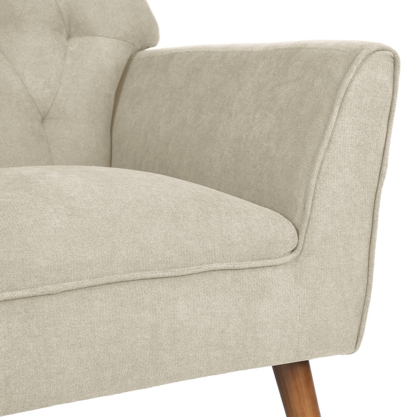 Homylin Modern Accent Chair with Solid Wood Legs， Tufted Single Sofa Armchair with Fabric Upholstered for Living Room