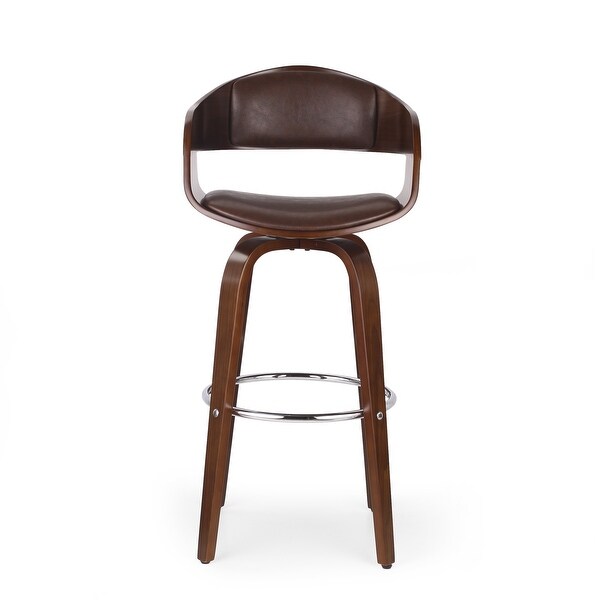 Clyo Indoor Upholstered Swivel Barstool by Christopher Knight Home