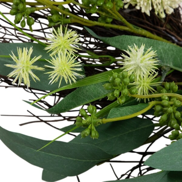 Olive Leaf and Floral Twig Spring Wreath