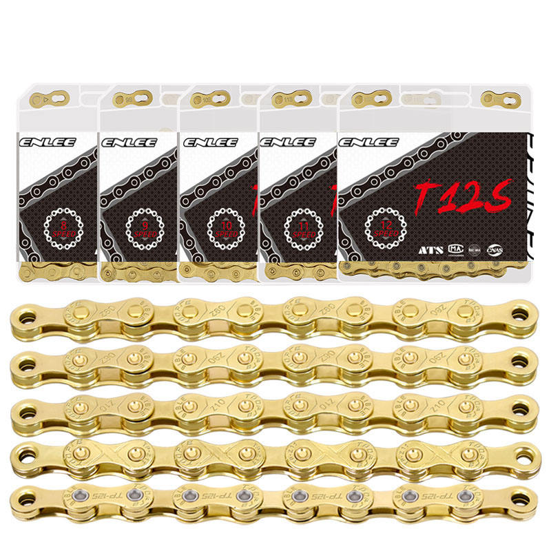 Anti Rust Mountain Bike Road Bicycle Chain ENLEE 8/9/10/11/12 Speed Gold MTB Cycling Chains