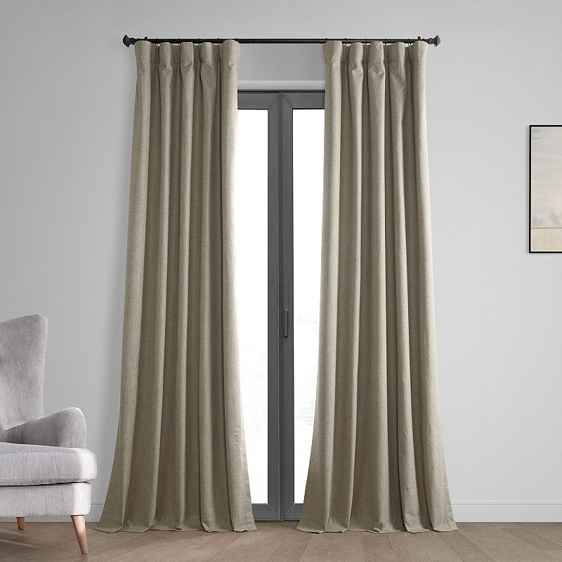 EFF Vintage Thermal Cross Linen Weave Max Blackout Window Curtain