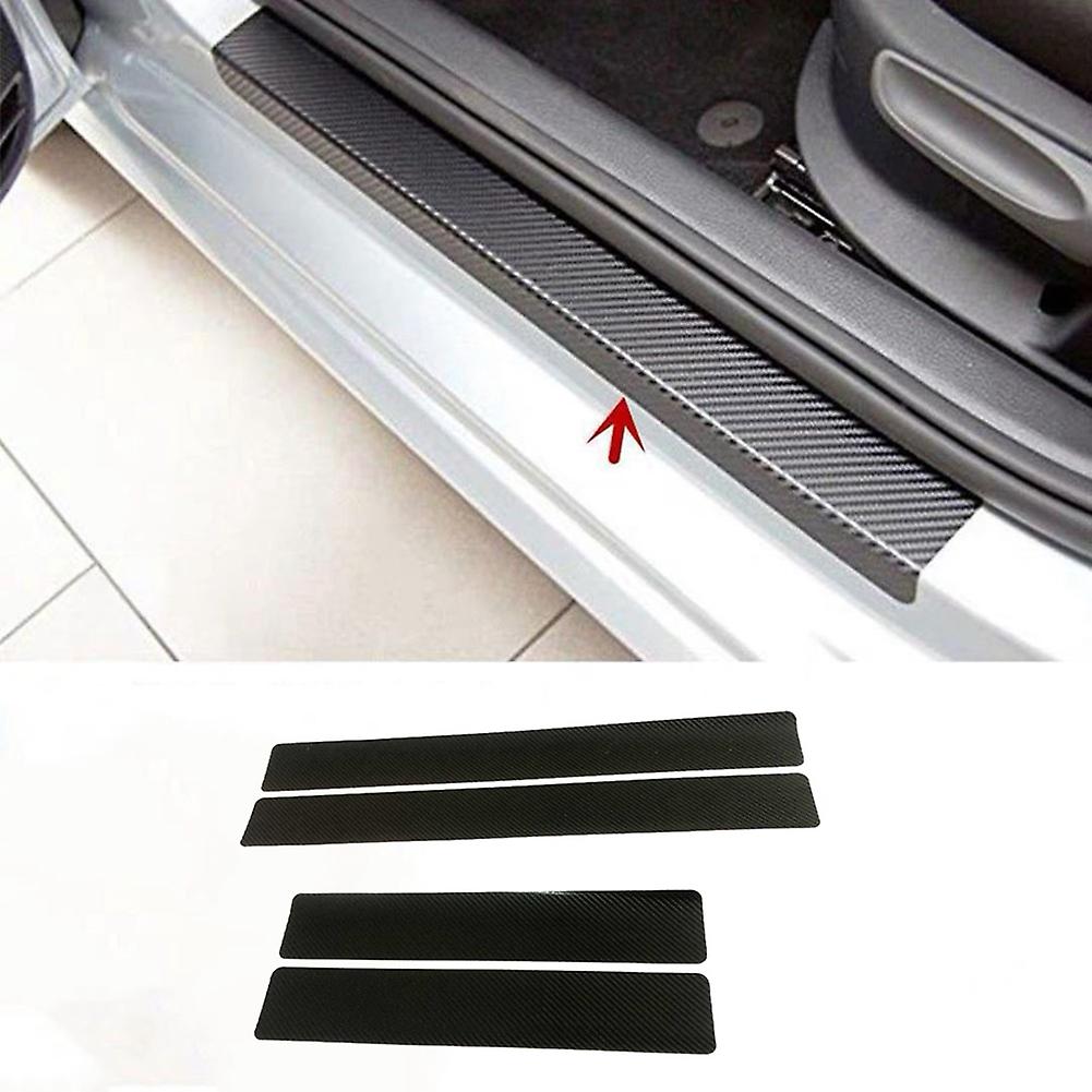 Car Door Sill Sticker Carbon Fibre Sticker Car Door Entry Step Anti-scratch Protection Sticker Red