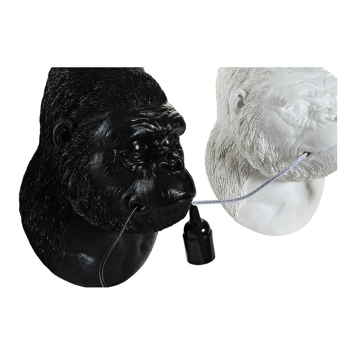 Wall Lamp DKD Home Decor 23 x 19 x 32 cm Black White Resin 220 V 50 W Gorilla Modern (2 Units)